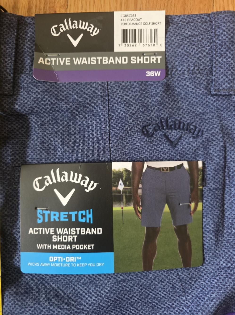 NWT Callaway Men's Blue Performance Stretch Shorts